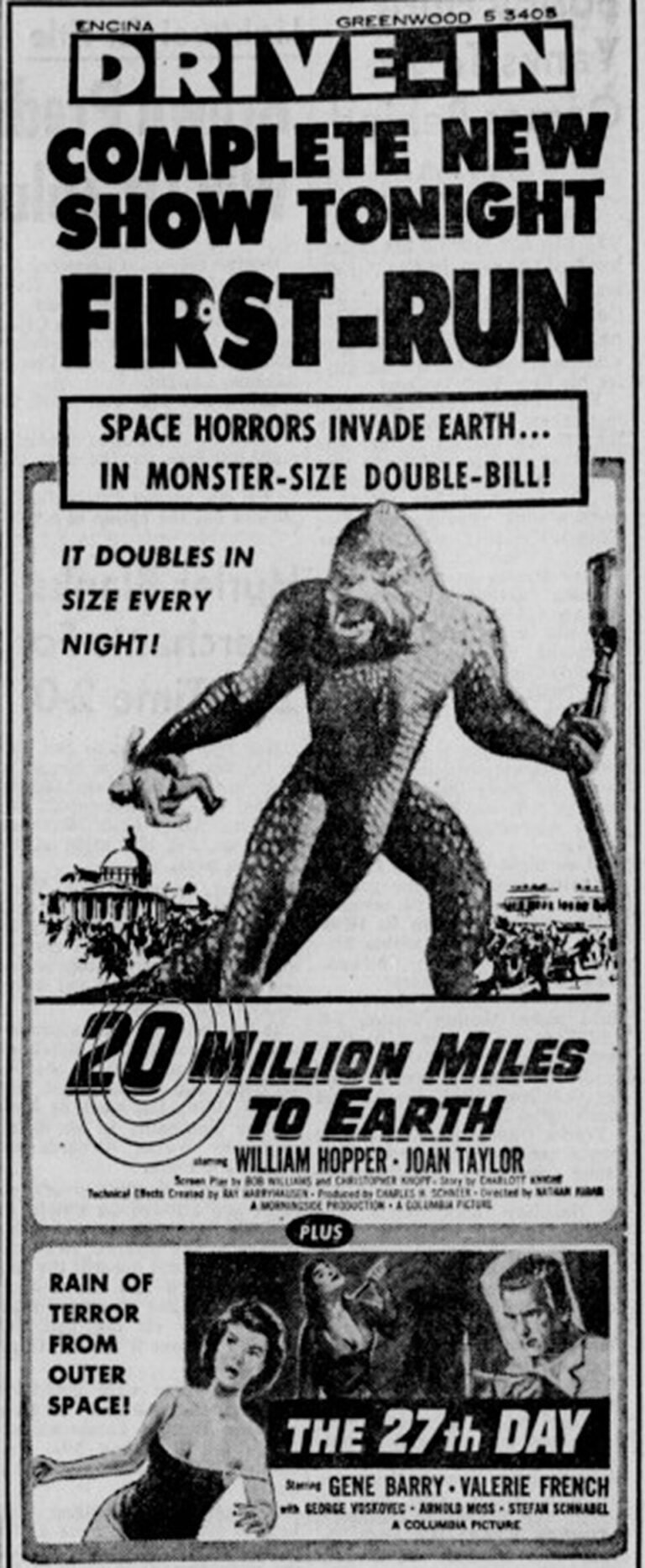 20 Million Miles to Earth (1957) poster