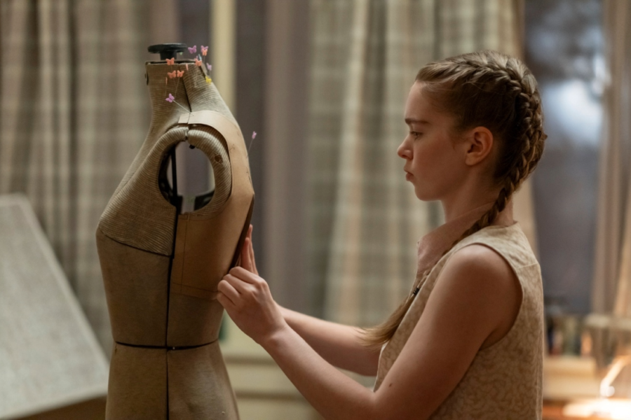 Summer H. Howell as Carrie White putting pins in a mannequin