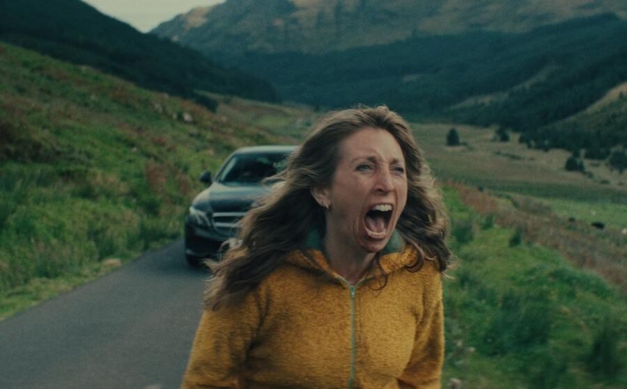 Daisy Haggard screaming in the road in Maya